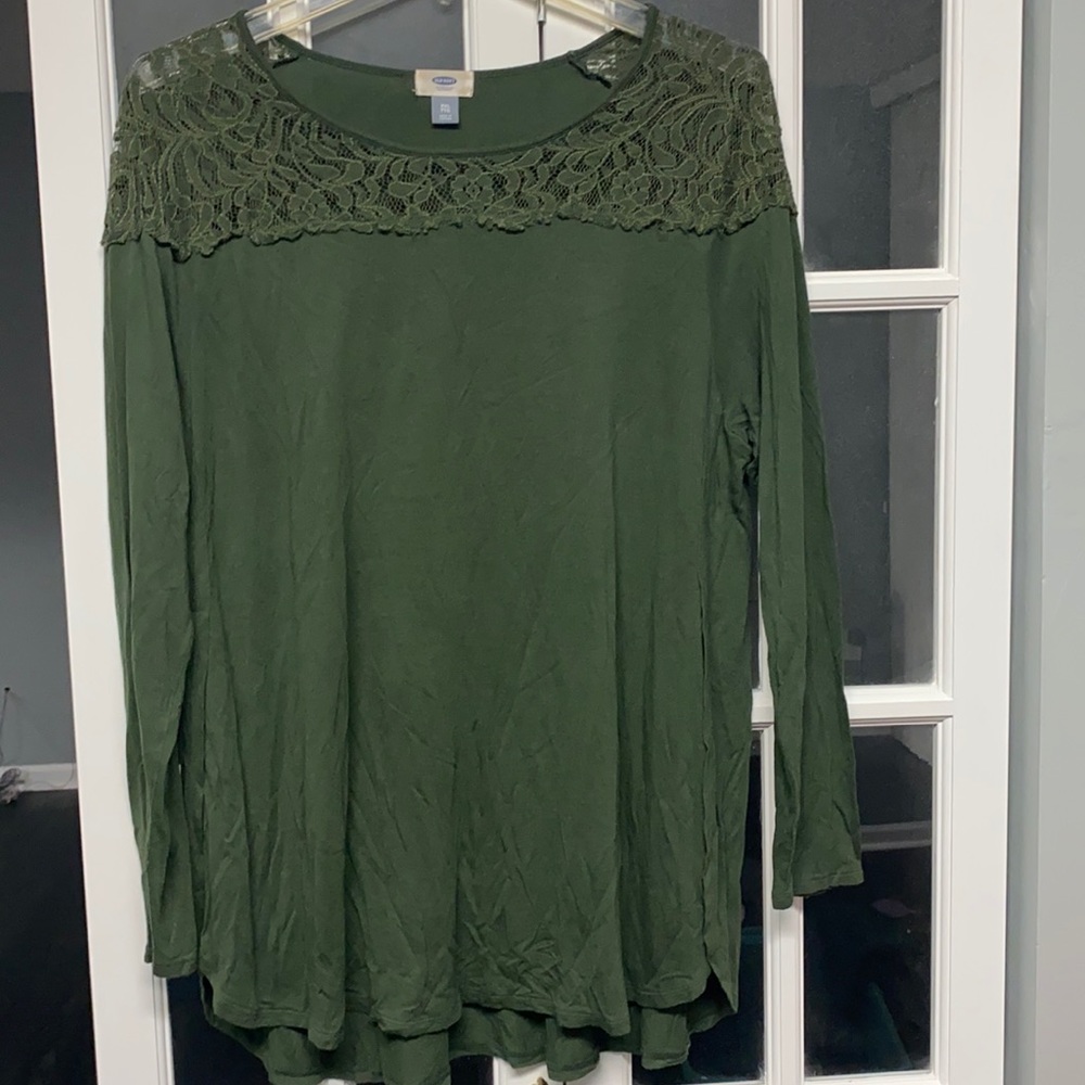 Olive Green Long Sleeve Shirt Plus Size XXL